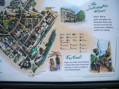 Tourist Guide Board to Stroud at Railway Station