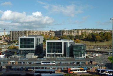 Sheffield Transport Interchange, the Digital Campus Buildings and Park Hill Flats